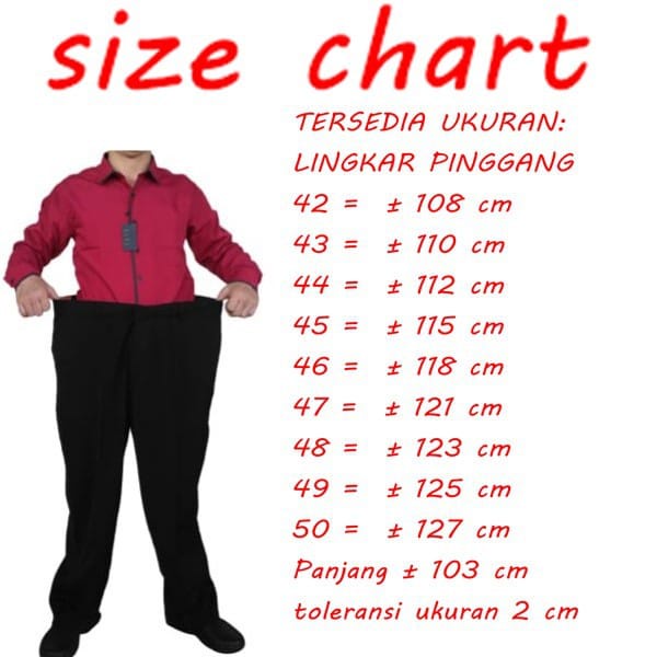 CELANA FORMAL SUPER JUMBO Celana Kerja Pria Bahan Bagus &amp; Halus (39-50)