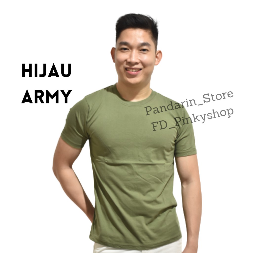 Kaos Polos Premium Hijau Army