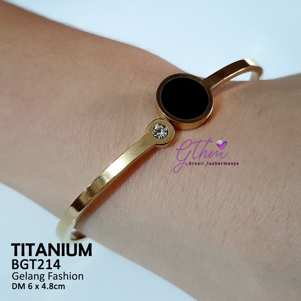 Gelang Titanium Wanita Model Jam Stainless Steel Simple Stylish Perhiasan Fashion Import Premium BGT214 gthm