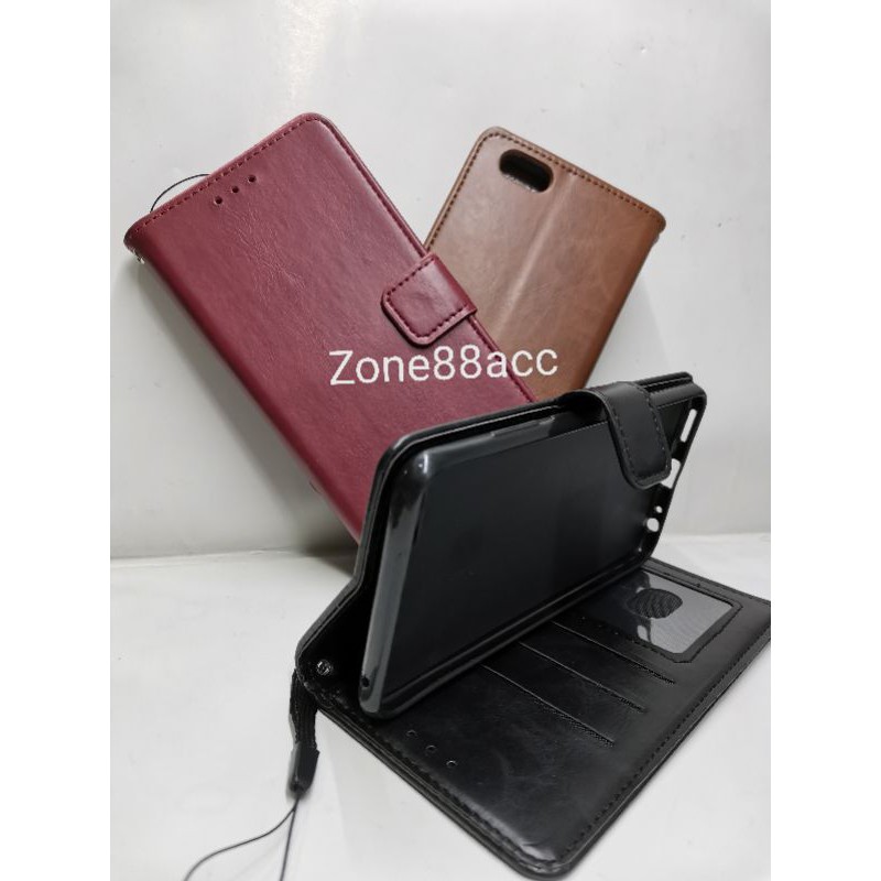 Vivo Y71 Leather Case Flip Cover Casing Sarung Dompet Wallet Kulit