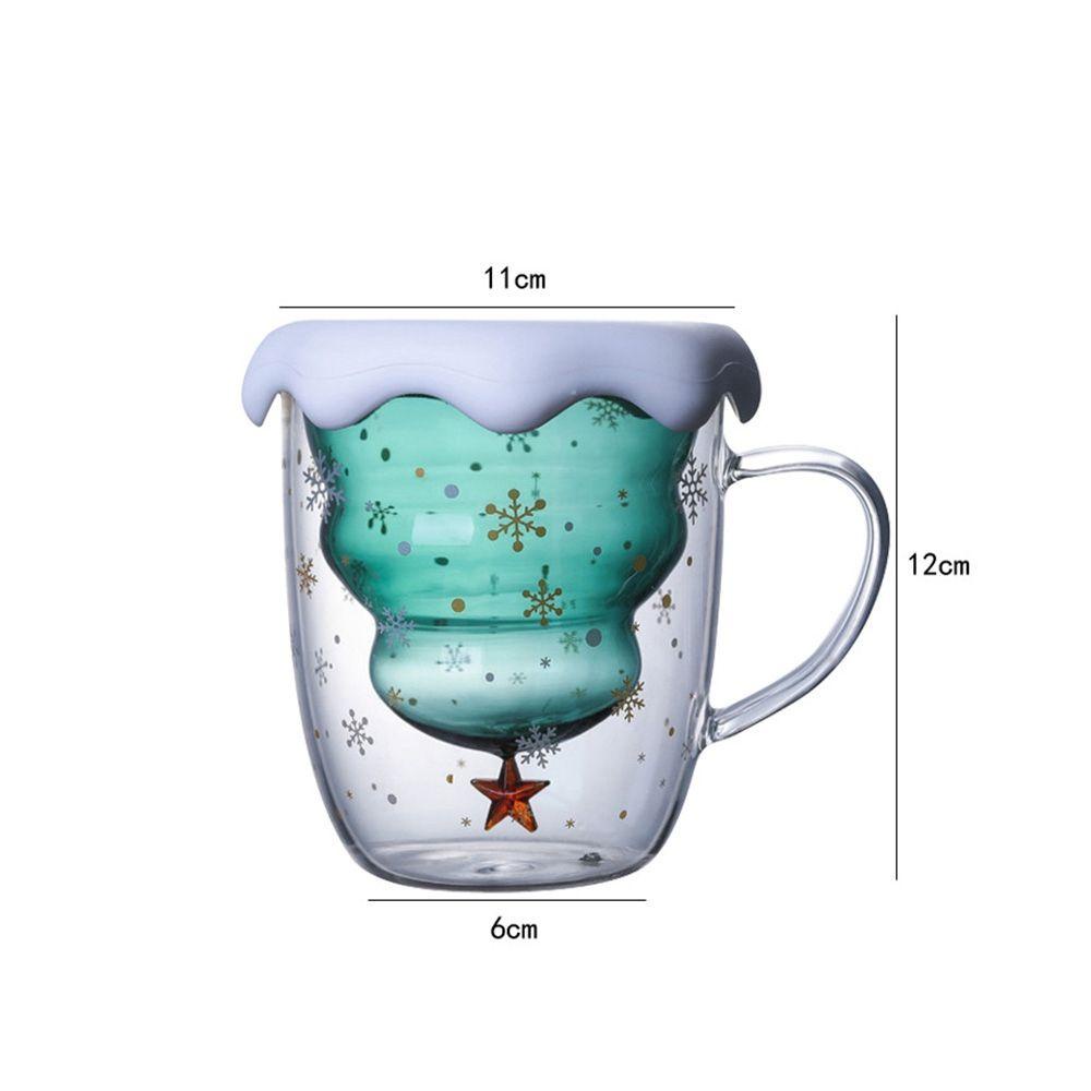 [Elegan] Gelas Mug Transparan 300ML Langit Berbintang Perlengkapan Minum Pohon Natal Hiasan Natal Cangkir Susu