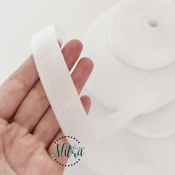 (1roll 22rb) Tali Webbing 2 cm Putih Meteran