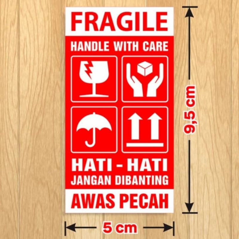 

Stiker label FRAGILE with care awas 9,5x5cm