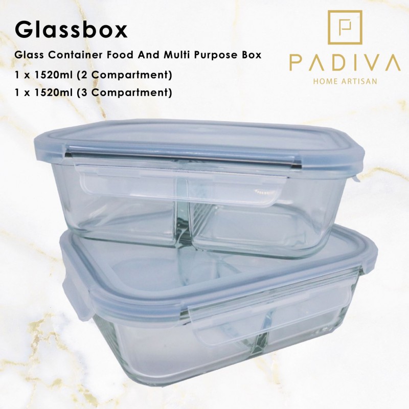 PADIVA 1520ML MIX 2+3COMPARTMENTS GLASSBOX (GBP1520M)