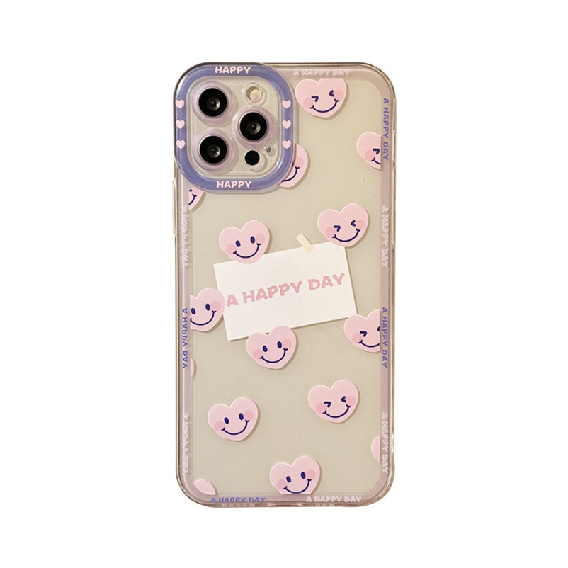 Case Bahan Silikon Desain Wajah Tersenyum Hati Untuk Vivo V23 V23e V21 V21e V20 T1 Pro Y21 Y33s Y33T Y21T Y76 Y55 Y15A Y01 Y20 Y20i Y20 Y15s Y12 Y50S Y1s Y20i Y12s Y15s Y50S Y12s Y20i