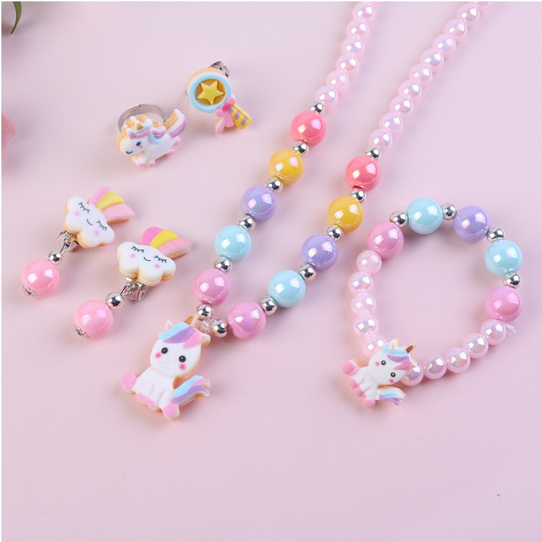 UNICORN ACC SET PERNAK PERNIK AKSESORIS ANTING CINCIN GELANAG KALUNG GIWANG ANAK IMPORT