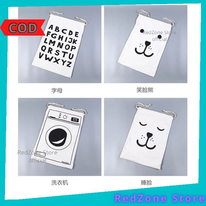 Keranjang Baju Kotor Jumbo Karakter Lipat Murah Laundry Bag Serut Pouch Serbaguna Organzier Bag Temp