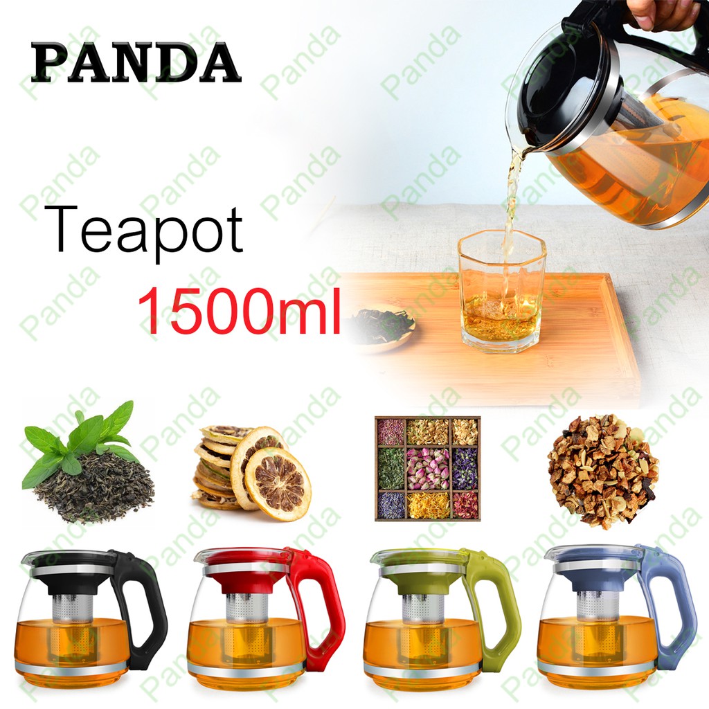 teko kaca/Teko Besar kapasitas besar 1500 ML/ teko kaca borosilikat tinggi /teko Tahan Panas/Teapot 