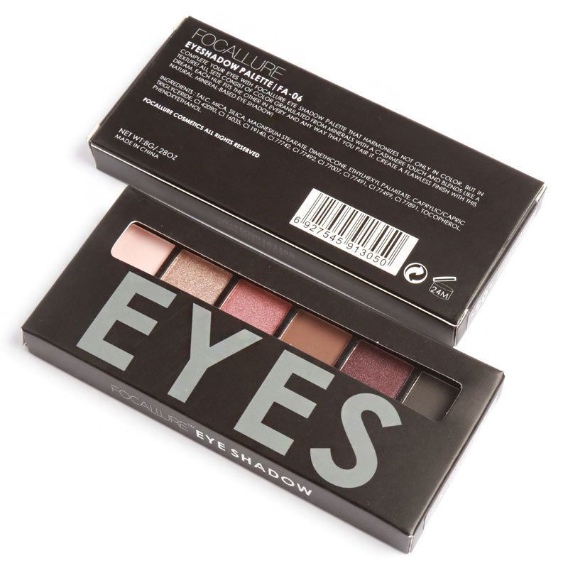 F86 FOCALLURE 6 Colors Nude/Smoky Eyeshadow Palette