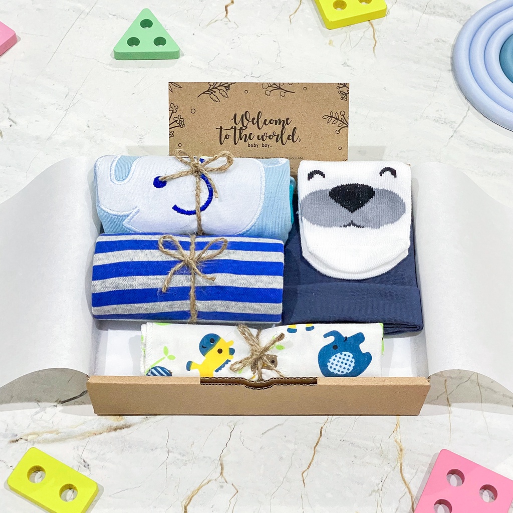 Hampers Jumper Bayi | Hampers Kado Bayi | Kado Lahiran | Baby Gift Set | Hampers Baju Bayi-Paket A Baby Boy