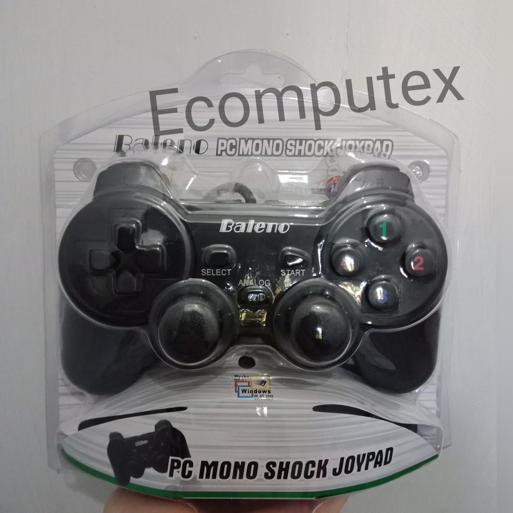 GAMEPAD GETAR HITAM SINGLE STIK GAME BLACK GETAR TURBO JOYSTICK ANALOG CONTROLLER