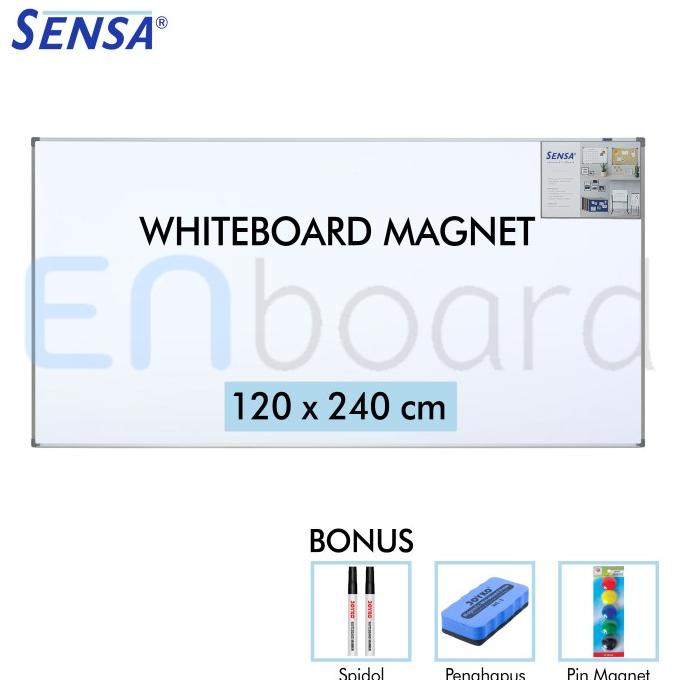 

Office & Stationery | Alat Tulis | Papan Tulis Whiteboard Gantung Magnet Single Face Sensa 120 X 240 Cm | Best Seller