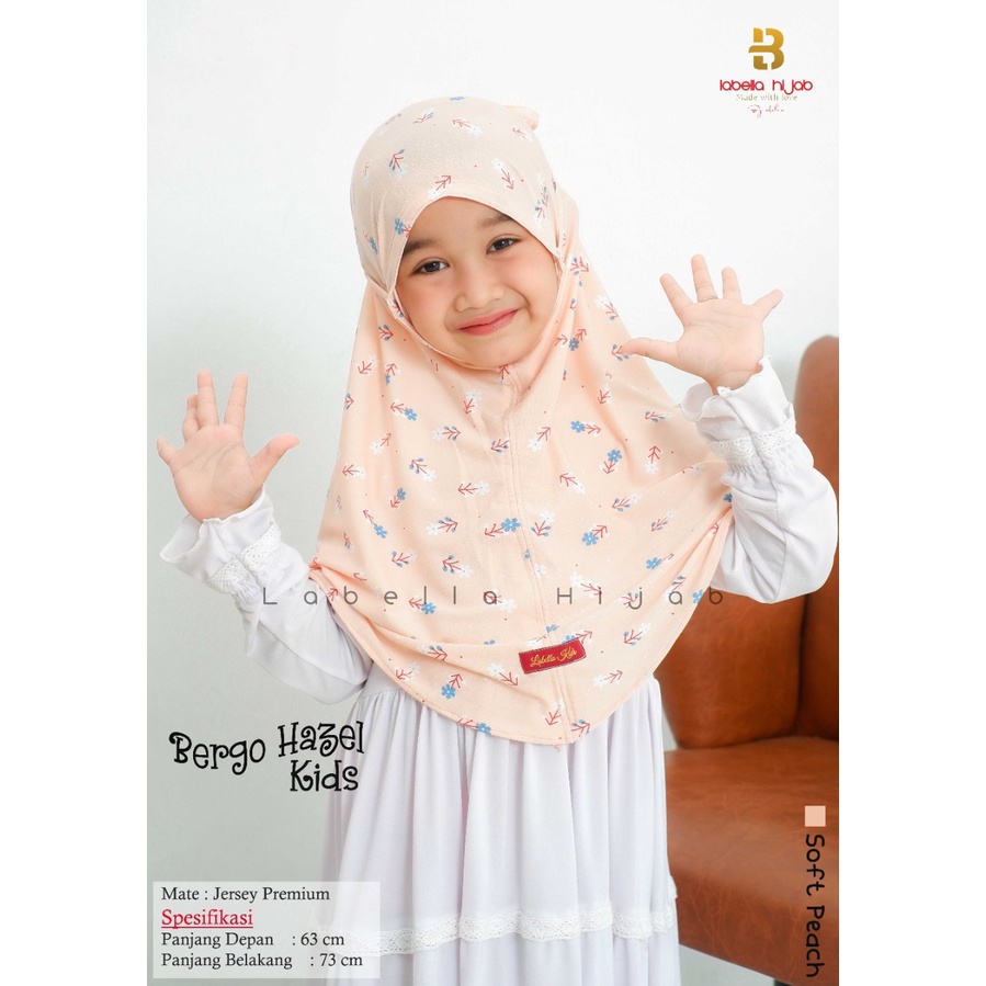 Bergo HAZEL Anak/Labella Hijab/Bergo Rumahan/READY