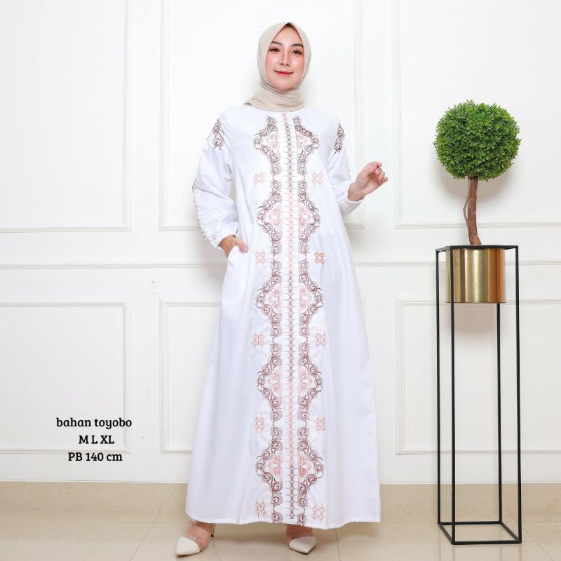 Gamis ridd toyobo original / Gamis toyobo / Gamis terbaru / Gamis bordir / Gamis dewasa / Baju gamis