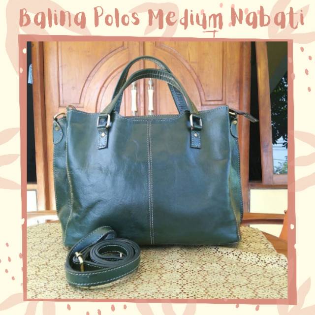 Tas Kulit Balina Polos Medium Nabati 02