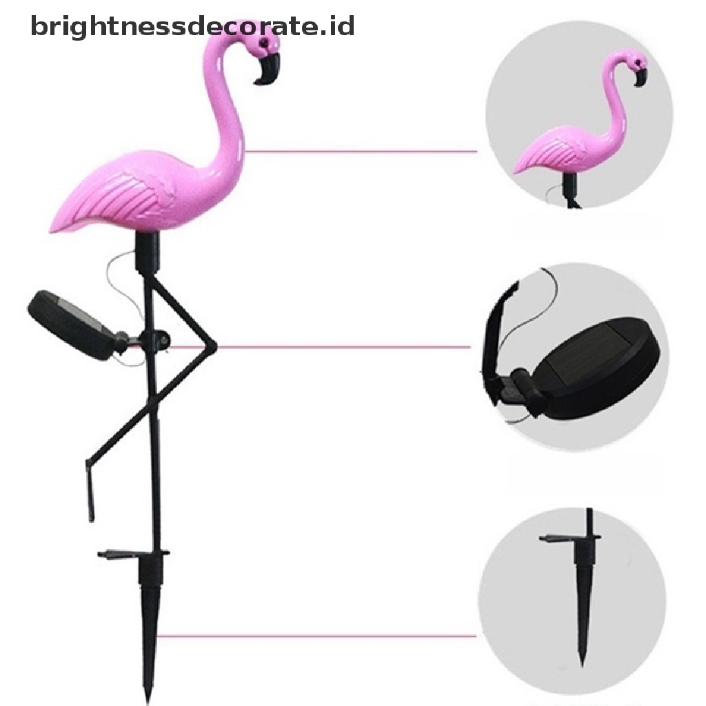 [birth] 3Lamps/Drag New Led Solar Power Flamingo Lawn Garden Stake Landscape Outdoor [ID]