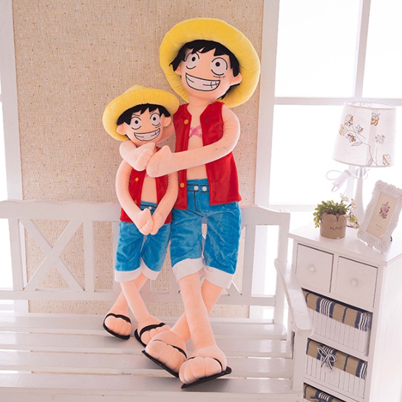 Big Size 85/120cm Japan ONE PIECE Luffy Cartoon Plush Doll Giant Luffy Soft Stuffed Toy Children Kids Gift Cotton Luffy Plush Toy