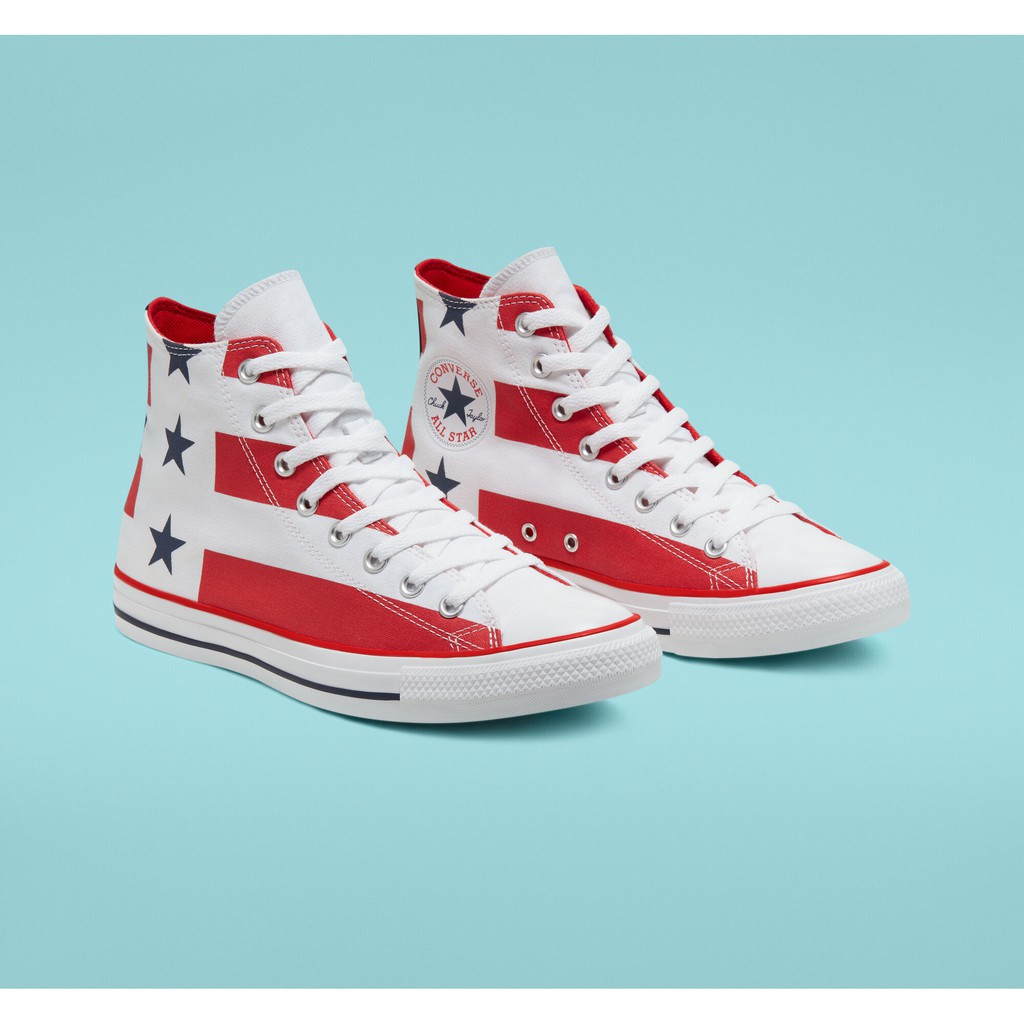 CONVERSE CHUCK TAYLOR ALL STAR Hi STARS & STRIPES - UNIVERSITY RED WHITE