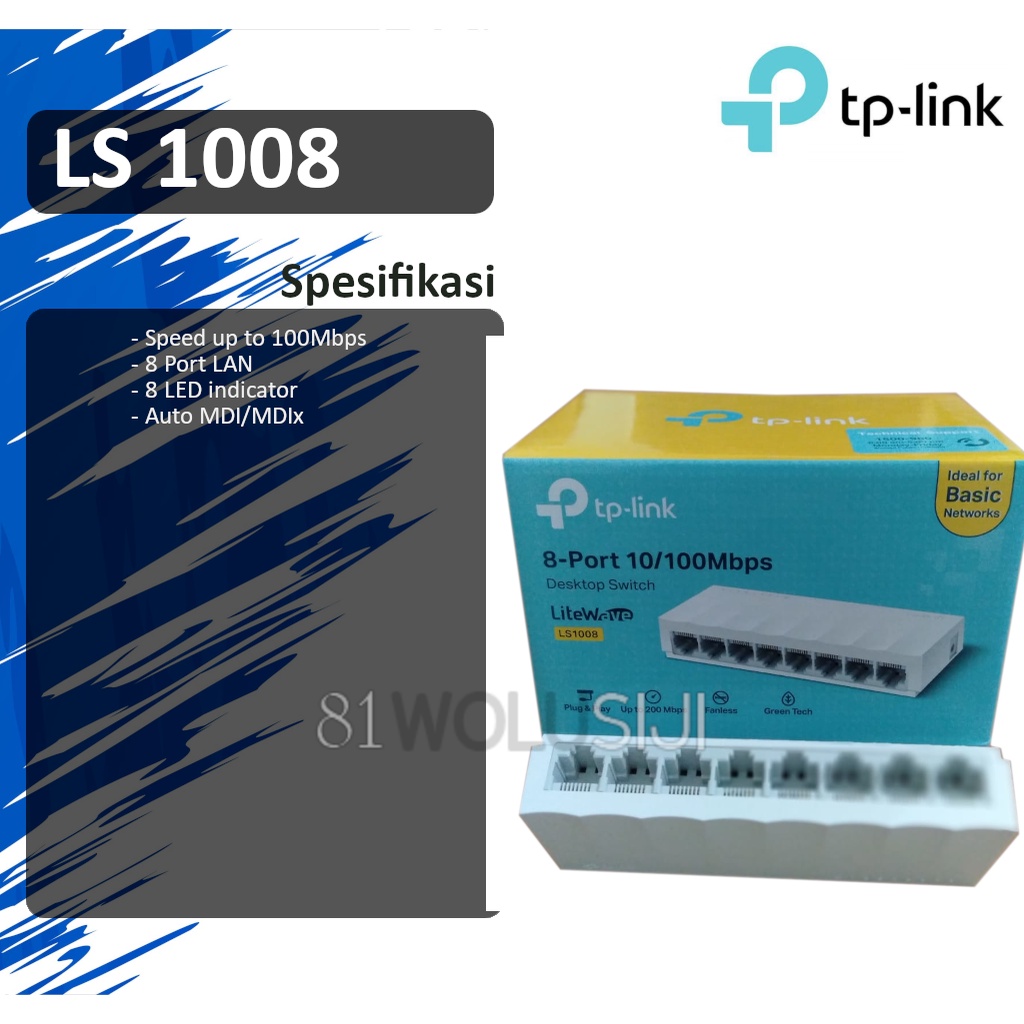 Switch/hub TP-Link LS1008 8 port 10/100Mbps