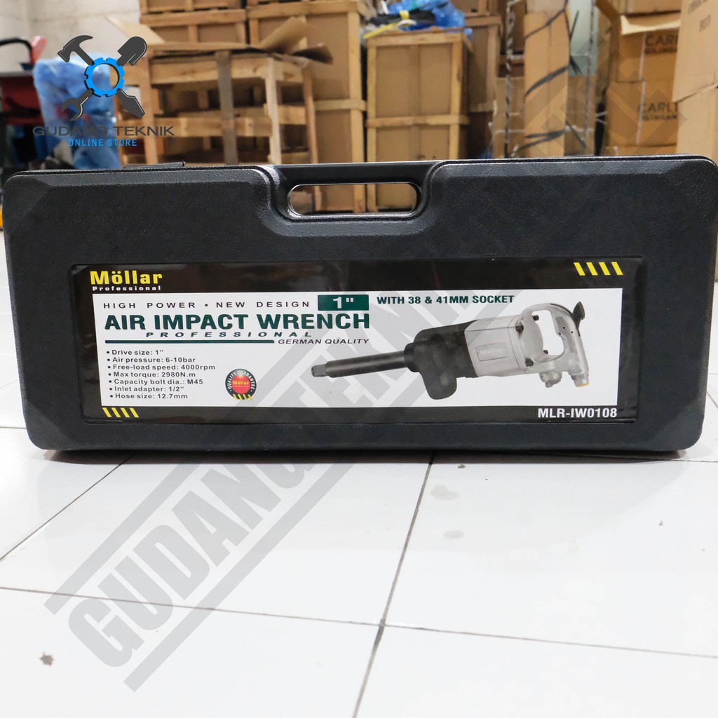 MOLLAR Air Impact Wrench 1 inch Anvil 9inci Alat Buka Baut Roda Truck