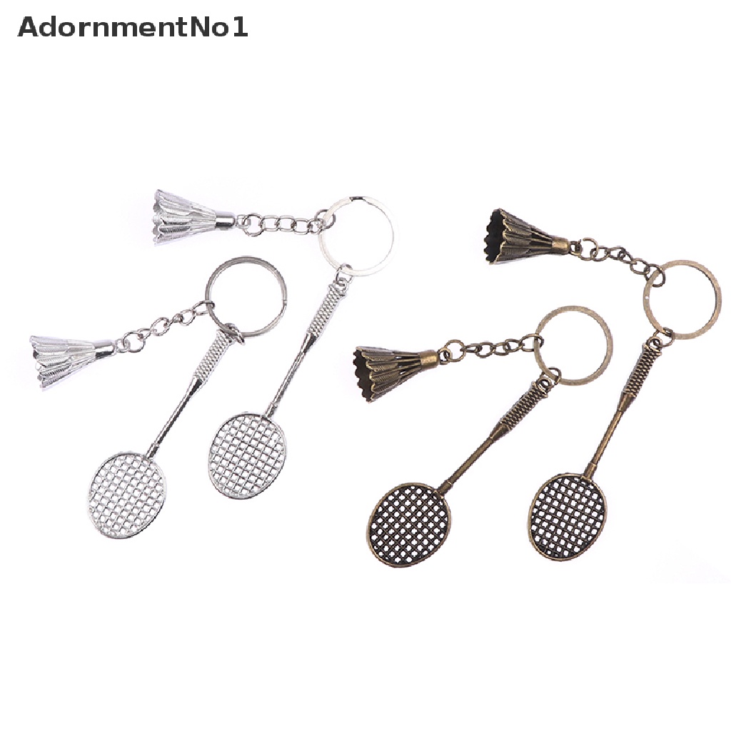 (AdornmentNo1) Gantungan Kunci Bentuk Raket Badminton Bahan Metal