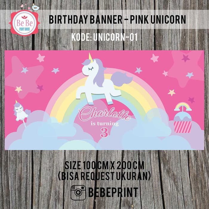 Termurah Banner Backdrop Ulang Tahun Unicorn Shopee Indonesia