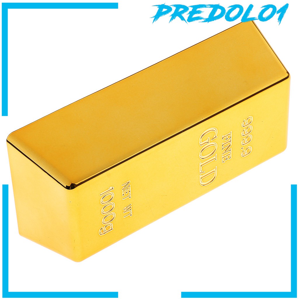 [PREDOLO1] Fake 999.9 Gold Bar Gold Bullion Bar Polished Paperweight Doors Stop