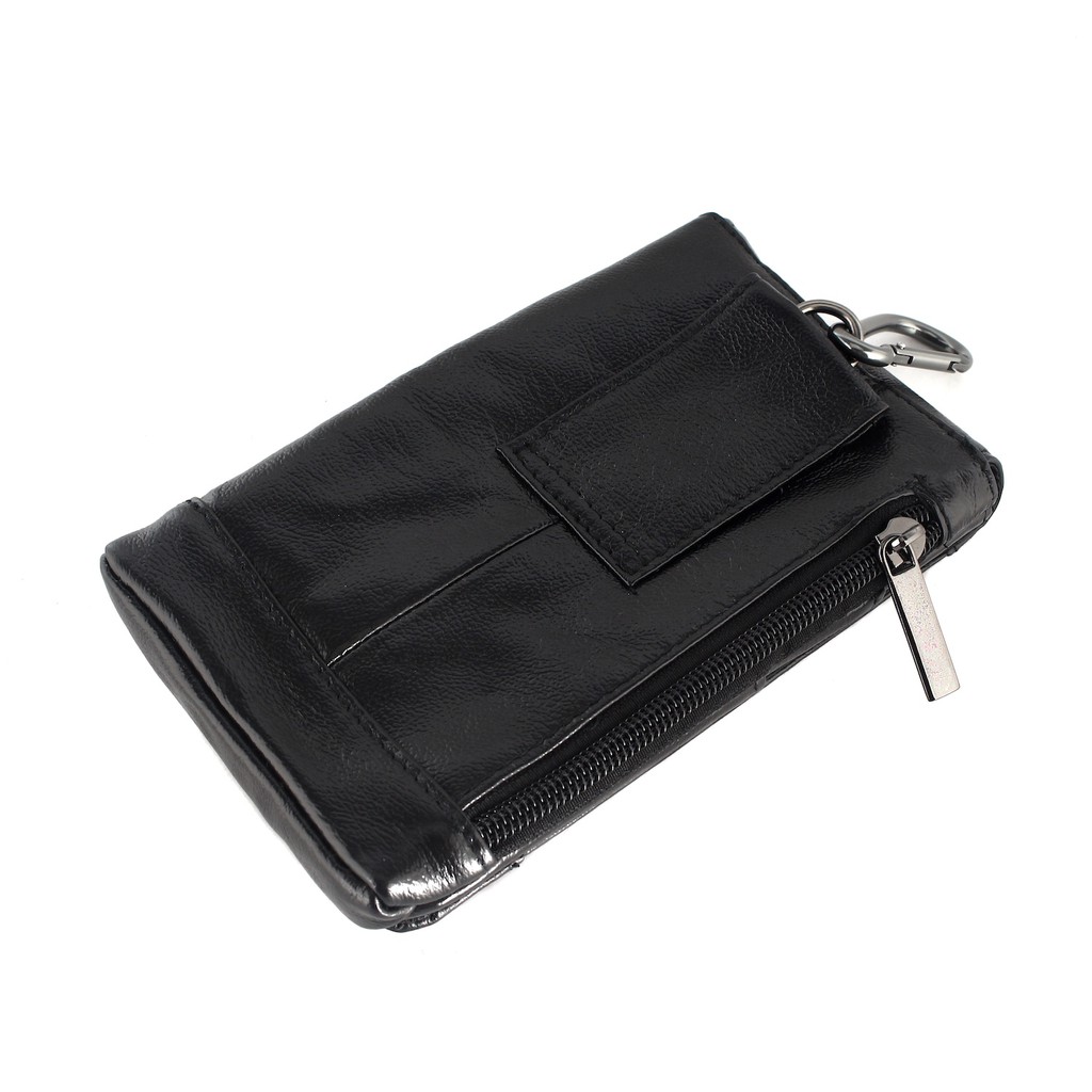 TOKOKOE - Dompet Sarung HP Handphone - Bahan Kulit Sapi Asli - Clinford 218 Hitam