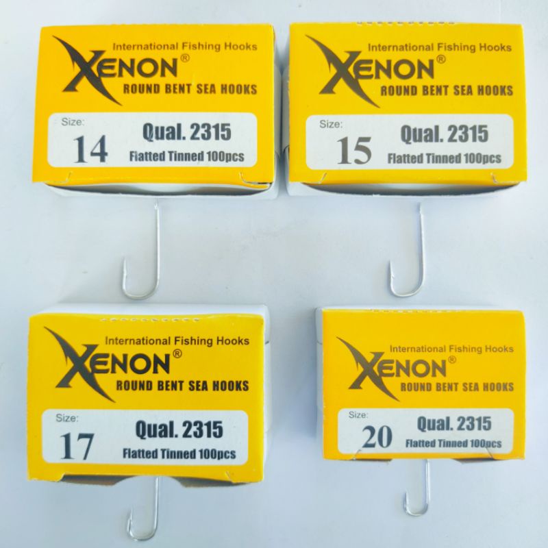 100Pcs/1kotak Kail Pancing Xenon No. 14-20✓ Mata Pancing Xenon Punggung Panjang Super Tahan, Untuk K