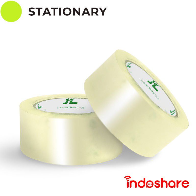 

Indoshare Lakban Bening 48mm x 100yard / Isolasi Solasi Selotip OPP Clear Tape 100 Yard Bening