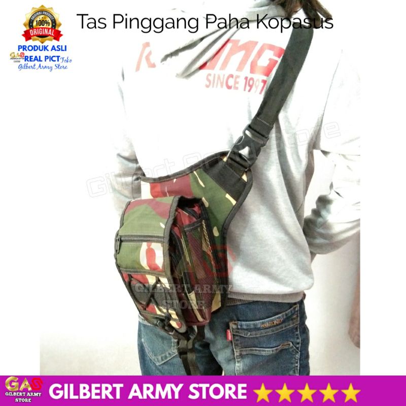 Tas Pinggang slempang Paha Loreng Kopasus Kopassus Gilbert Army Store