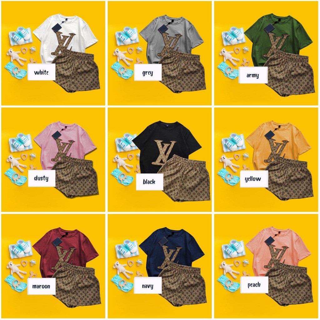 PAKAIAN ANAK UNISEX PEREMPUAN LAKI COWO CEWE SET SETELAN GUCCI IMPORT LV