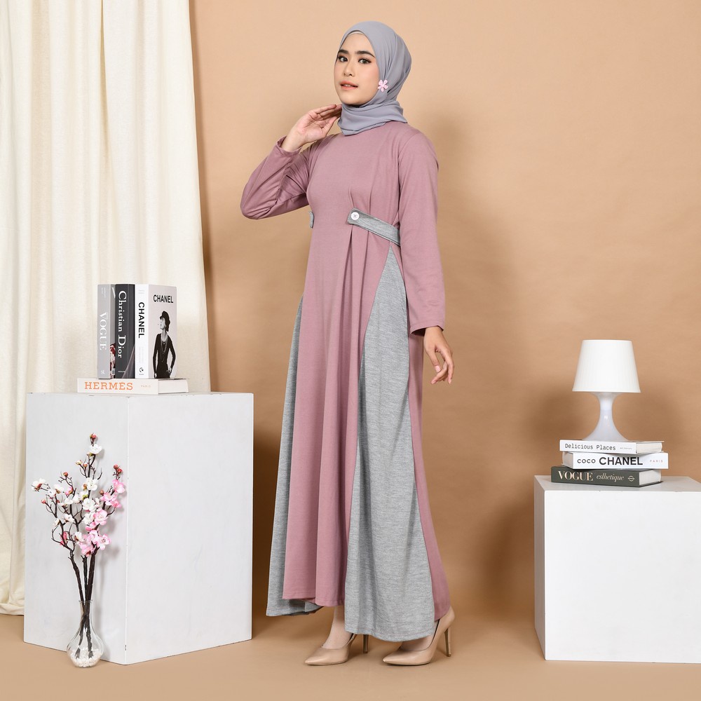 Mybamus Alessa Side Rope Dress Taro M14847 R13S6 - Gamis Muslim-7