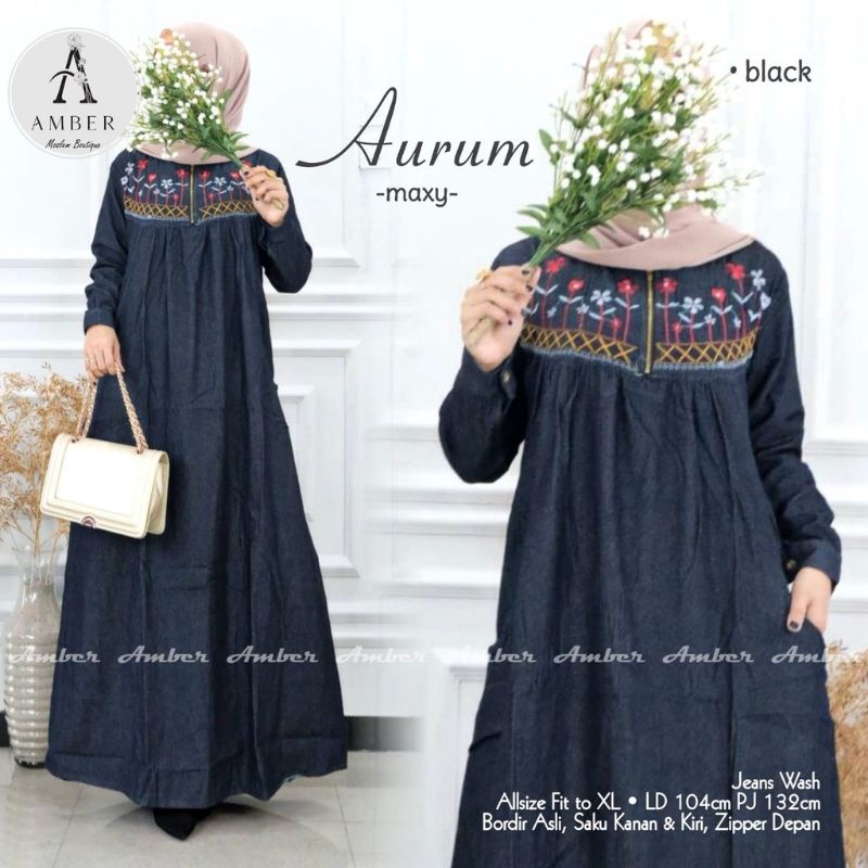 AURUM MAXY (GAMIS/GAMIS DEWASA/GAMIS WANITA/GAMIS DENIM/JEANS MURAH)