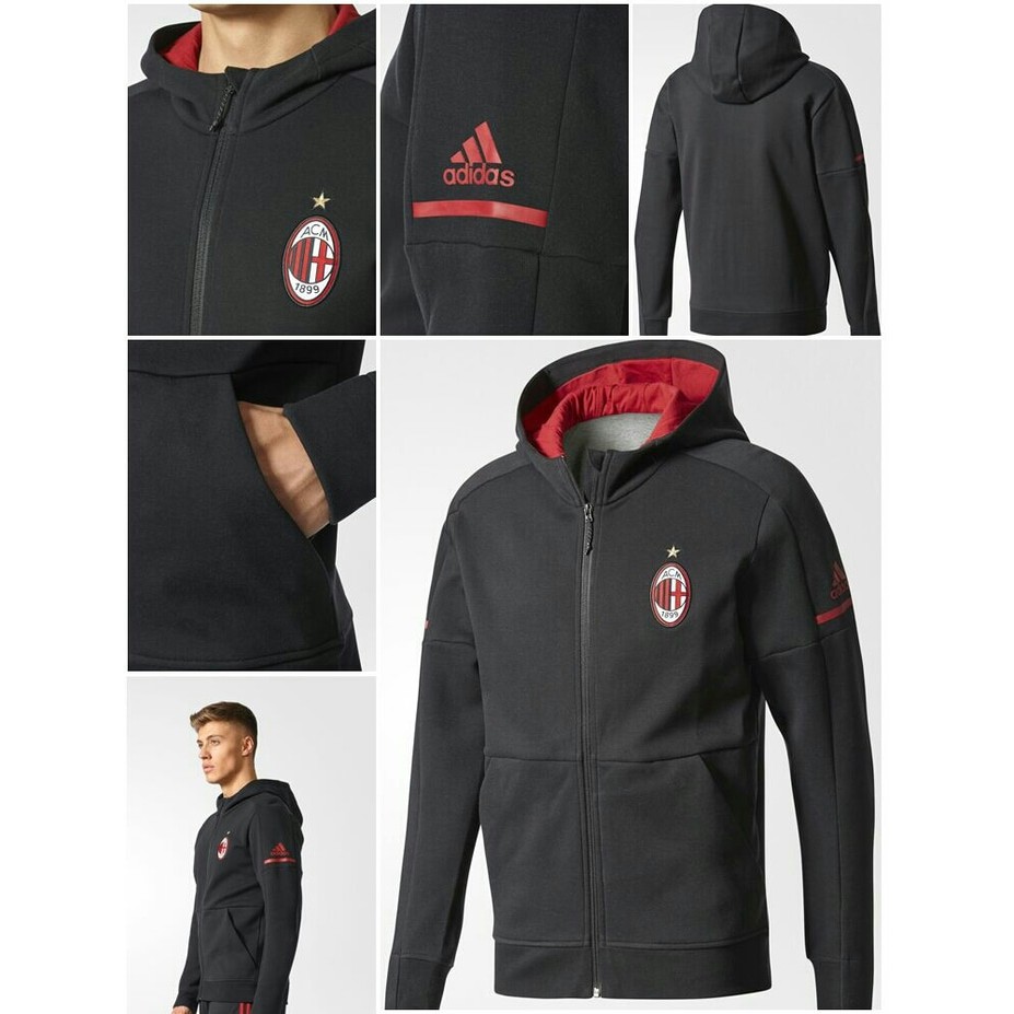 Harga Murah   JAKET HOODIE ZNE AC MILAN BLACK OFFICIAL 17/18 GRADE ORI  Happy Shoping
