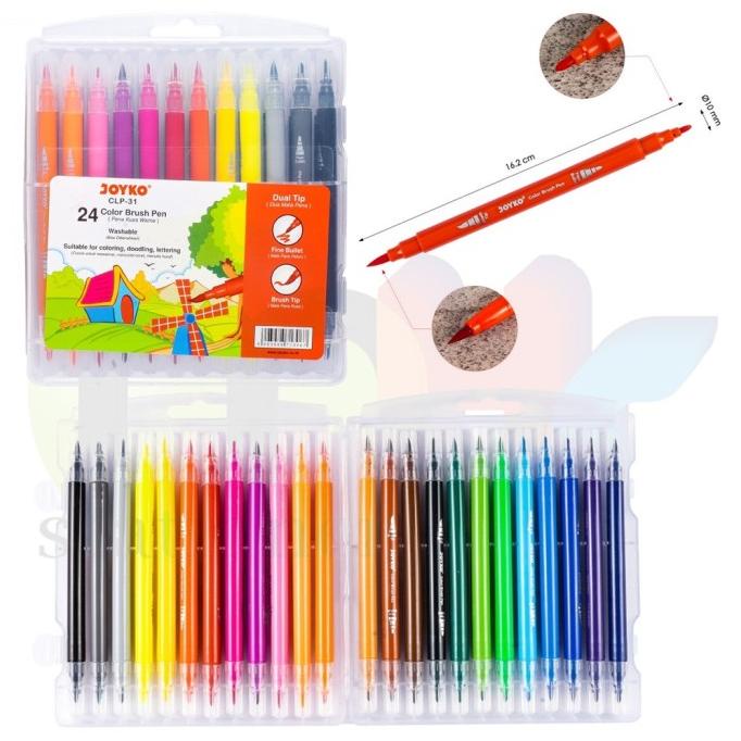 

[[COD]] Color Brush Pen Pena Kuas Warna Joyko CLP-31 24 Warna Color TERUJI Kode 847