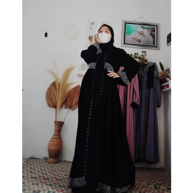 Abaya Arabian 99 Terbaru Fashion Muslim Hitam Jetblack saudi