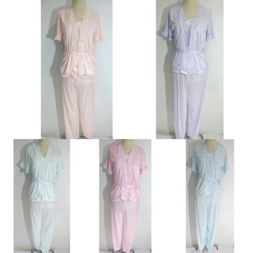 piyama dewasa baju tidur dewasa wanita setelan celana panjang kimono