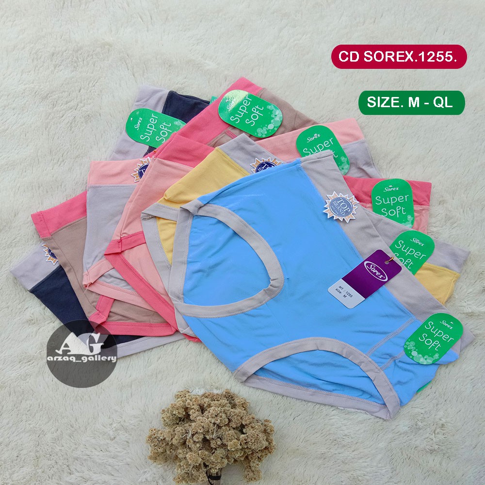 6 Pcs -  Sorex Super Soft Art 1255 | Cd. Sorex. Pakaian Dalam Wanita | Celana Dalam Wanita |