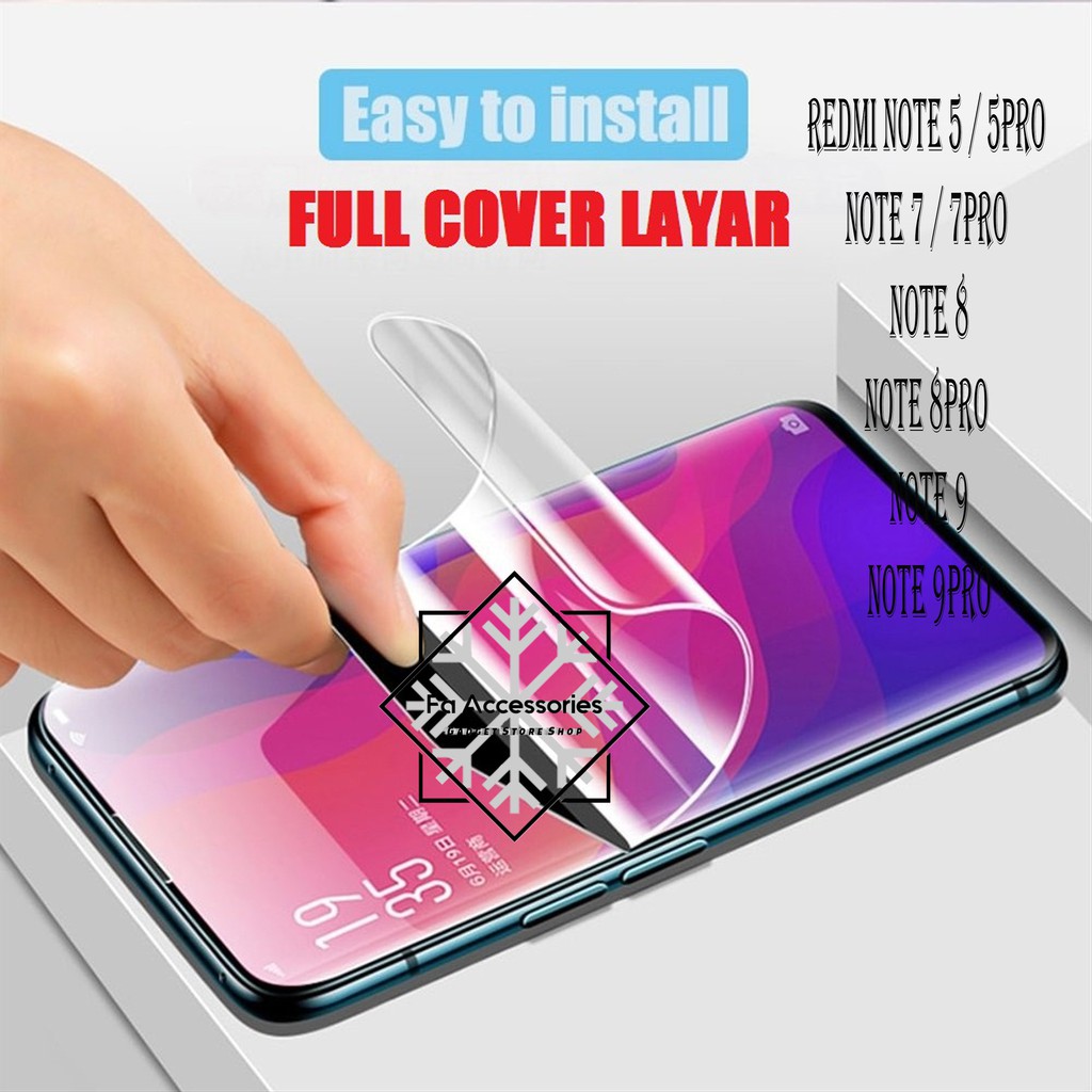 FA ANTI GORES JELLY HYDROGEL XIAOMI REDMI NOTE 5 5PRO 7 7PRO 8 8PRO 9 9PRO PRO FULL SCREEN PROTECTOR