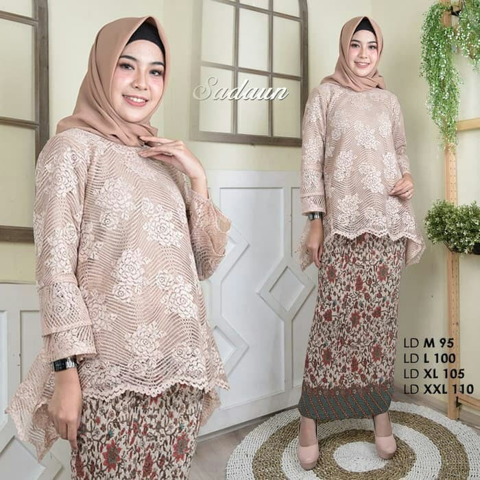 PROMO setelan  kebaya)/ Kebaya Modern rinjani / setelan kebaya brukat/ Kebaya Bianca / Batik Wanita 
