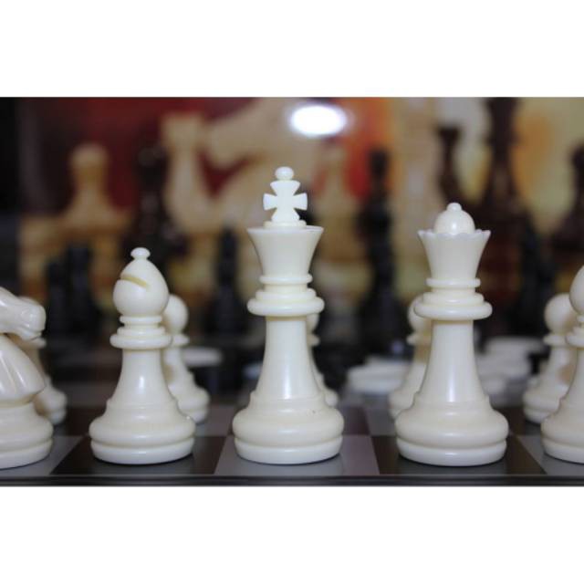 Grab Medan Permainan Papan Catur Magnet Folding Chessboard BoardGame Black White