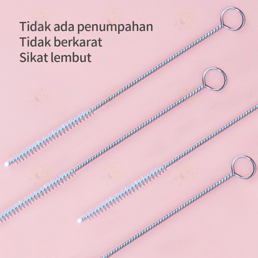 Lacoo Sikat pembersih sedotan bayi stainless  straw brush Sikat jerami 17.5cm