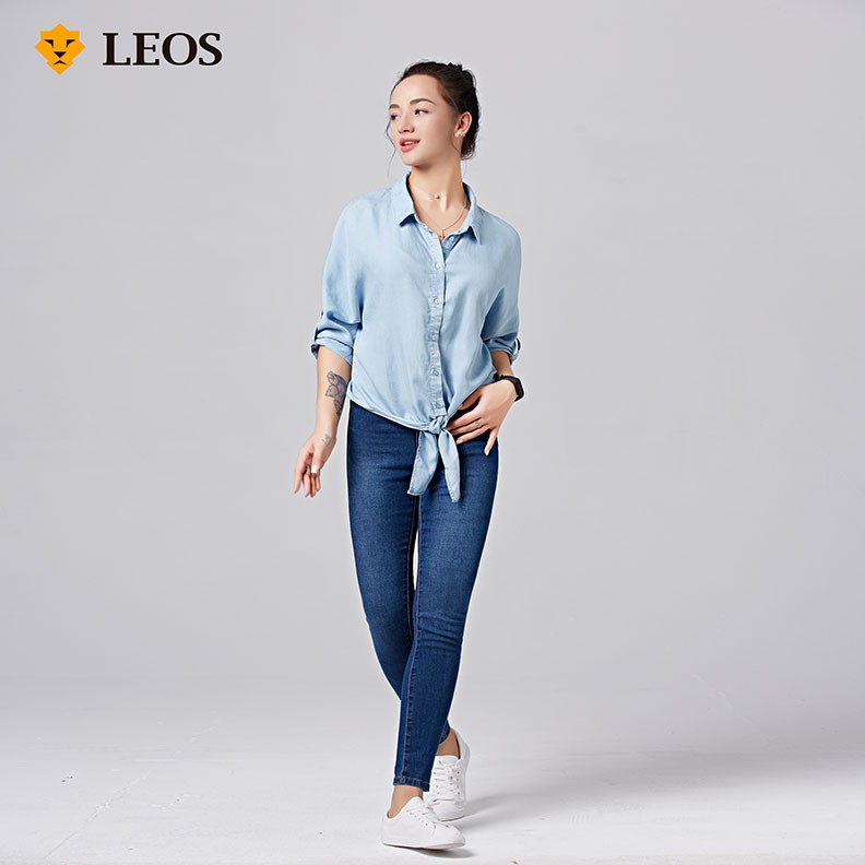 

LEOS Original Celana Panjang Skinny Jeans Wanita - Dark Blue (COD)