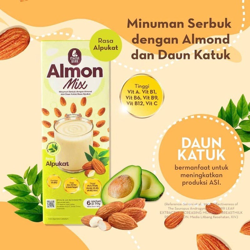 Mama Bear Almon Mix 1BOX / Susu Almon ( Booster Asi) / Minuman Penambah ASI