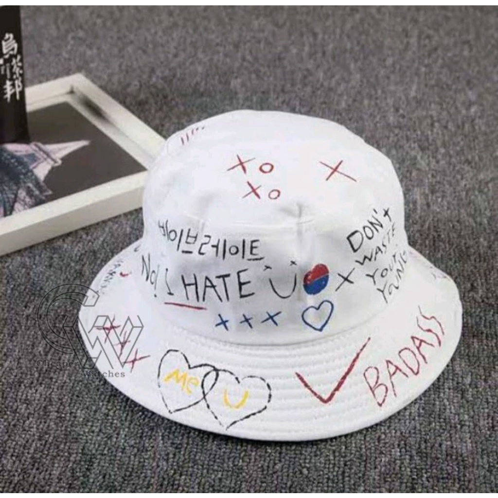 Cheaper-Topi Bucket Hat Motif Termurah