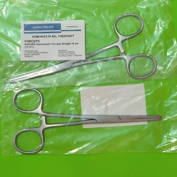 Kocher Forceps Straight 14 cm. Klem Koher Lurus 14cm. Clamp Khocher