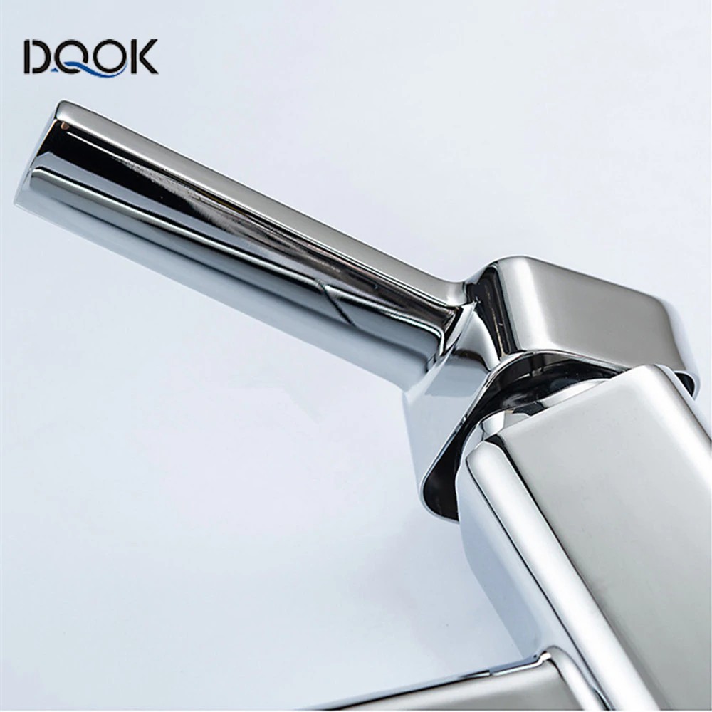 Dqok Bathroom Basin Faucet Pull Out Single Handle Mixer Tap Deck Mounted Hot And Cold Tap Sink Shopee Indonesia