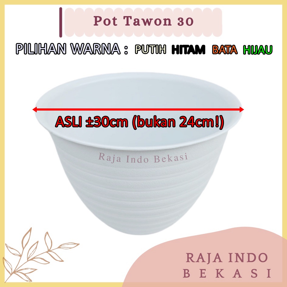 Pot Tawon 30 Cm Putih Tawon Pot 30CM Plastik Vas Pot Bunga - POT TAWON BESAR - Bukan Pot 25 24 Cm