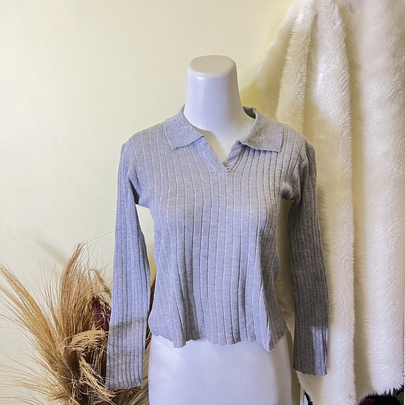 ALUNA LONG SLEEVE POLO - ATASAN WANITA RAJUT